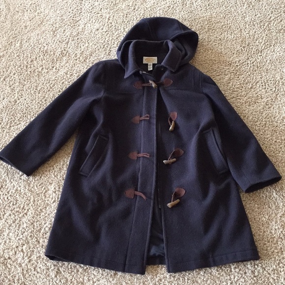 Talbots knee length pea coat/zipper/button hoodie - Picture 1 of 8